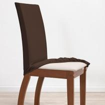 Kit 04 Capas Para Cadeiras Mr 4 Lugares Malha Gel 100% Poliéster - Marrom Kit 04 Capas Para Cadeiras Mr 4 Lugares Malha Gel 100% Poliéster - Marrom