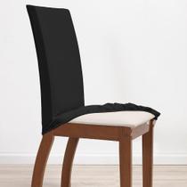 Kit 04 Capas Para Cadeiras Mr 4 Lugares Malha Gel 100% Poliéster - Preto