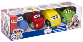 Kit 04 Carrinhos Baby Cars Colorido Big Star