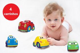 Kit 04 Carrinhos Coloridos Baby Cars Para Bebês Big Star