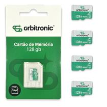 Kit 04 Cartão De Memória 128gb Classe 10 U3 Orbitronic