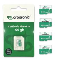 Kit 04 Cartão De Memória De 64gb Classe 10 U3 Orbitronic