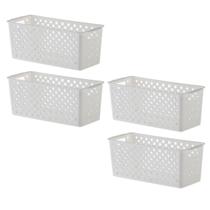 Kit 04 Cestos Organizador Quadratta Gavetas Lavanderia 27x12 Kit 04 Cestos Organizador Quadratta Gavetas Lavanderia 27x12