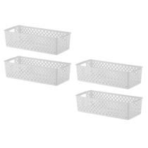 Kit 04 Cestos Organizador Quadratta Gavetas Lavanderia 34x15