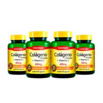 Kit 04 Colageno Hidrolisado com Vitamina C 400mg 60 Capsulas Loja Maxinutri
