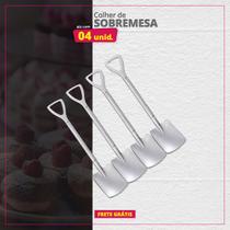Kit 04 Colheres Sobremesa Inox Pá Quadrada Kit 04 Colheres Sobremesa Inox Pá Quadrada