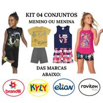 Kit 04 Conjuntos Infantil Juvenil Menina Calor das Marcas Kyly Brandili Rovitex Elian