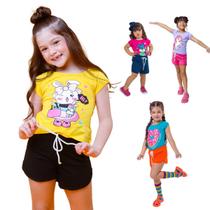 Kit 04 conjuntos infantil moda blogueirinha roupa infantil