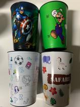 Kit 04 Copos Sortidos Infantil Plástico 300 ml