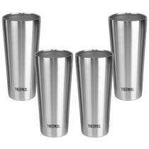 Kit 04 Copos Térmicos Thermos Dublin 400ml Aço Inox Vácuo