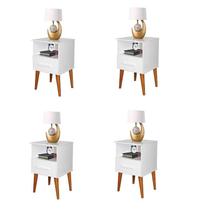 Kit 04 Criados Mesa De Cabeceira Retrô 1 Gaveta Kit 04 Criados Mesa De Cabeceira Retrô 1 Gaveta