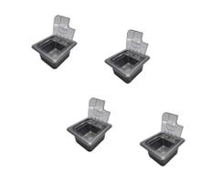 KIT 04 CUBAS GASTRONÔMICAS GN 1/6x65 mm 900 ml Em PLÁSTICO ABS (Copolímero) Cinza + 04 TAMPAS 1/6 Em POLICARBONATO Transparente Com FLIP, DOBRADIÇA e KIT 04 CUBAS GASTRONÔMICAS GN 1/6x65 mm 900 ml Em PLÁSTICO ABS (Copolímero) Cinza + 04 TAMPAS 1/6 Em POLICARBONATO Transparente Com FLIP, DOBRADIÇA e