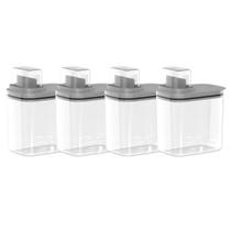 Kit 04 Dispenser De Sabão 1,5 Litros Flow Chumbo Ou Kit 04 Dispenser De Sabão 1,5 Litros Flow Chumbo Ou