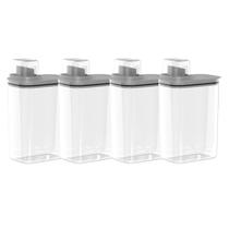Kit 04 Dispenser De Sabão 2,3 Litros Flow Chumbo Ou Kit 04 Dispenser De Sabão 2,3 Litros Flow Chumbo Ou