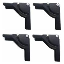 Kit 04 Dobradiça Para Pés De Mesa Dobravel Com Trava KROK- Preta