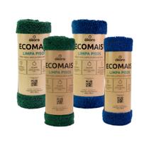 Kit 04 Ecomais Limpa Pisos Área Interna Pano De Chão Microfibra