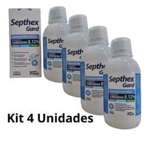 Kit 04 enxaguante bucal clorexidina 0,12 septhex gard 250ml