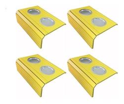 Kit 04 Esteira Decorativa Laqueada Sofá Alumínio Amarelo