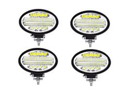 Kit 04 Farol Led 144W Oval Caminhão Maquina Agrícola Trator