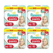 Kit 04 fraldas pampers premium pants xxg 90