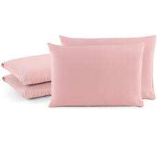 Kit 04 Fronhas 100% Algodão Em Percal 200 Fios Travesseiro