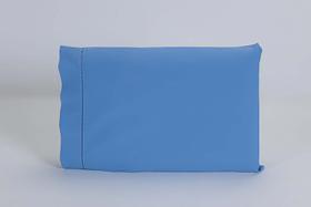 Kit 04 Fronhas 70x50cm Percal 100% Algodão 180 Fios Ponto Palito Azul