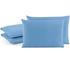 Kit 04 Fronhas De Percal 200 Fios 100% Algodão Travesseiro