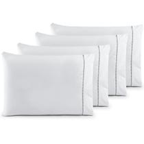 Kit 04 Fronhas Percal 200 Fios Ponto Palito 100% Algodão