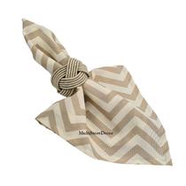 KIT 04 Guardanapo de Tecido 40 x 40cm Chevron Bege - Acabamento Bainha - Várias Cores e Estampas