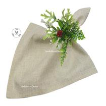 KIT 04 Guardanapo de Tecido 40 x 40cm Flor Estrelar Verde Natal - Acabamento Bainha - Várias Cores e Estampas