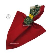 KIT 04 Guardanapo de Tecido 40 x 40cm Flor Estrelar Verde Natal - Acabamento Bainha - Várias Cores e Estampas
