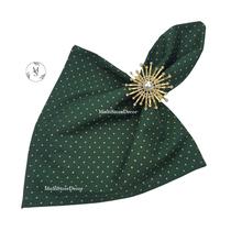 KIT 04 Guardanapo de Tecido 40 x 40cm Poá Verde Natal - Acabamento Bainha - Várias Cores e Estampas