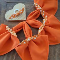 Kit 04 Guardanapos de Tecido 40x40 cm Laranja Oxford