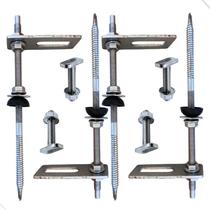 Kit 04 haste Brocante 194mm com Chapa Reta e parafuso inox