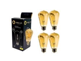 Kit 04 Lâmpada Retrô decorativa Vintage Filamento de Carbono 4W 127V 220V ST64