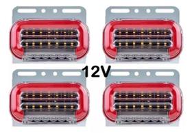 kit 04 Lanternas Led Vermelha 12V Caminhão Lateral baú Carroceria Utilitaro KLX Qualidade e Inovação