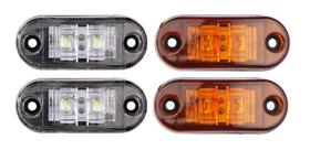 Kit 04 Lanternas Led Vigia Teto Van Bau Caminhão 12/24v Klx