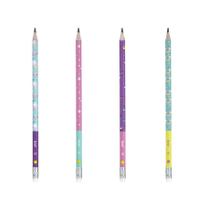 Kit 04 Lápis de Escrever HB Magic Preto Estampado Decorado Unicórnio BRW Kit 04 Lápis de Escrever HB Magic Preto Estampado Decorado Unicórnio BRW