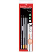 Kit 04 Lapís Preto de Escrever Supersoft Glam Metalizado Faber Castell