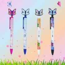 Kit 04 Lapiseiras Escolar Borboletas Fofa Divertida 0.7mm - BRW