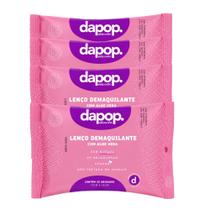Kit 04 Lenço Demaquilante Dapop Aloe Vera 25 Unidades Kit 04 Lenço Demaquilante Dapop Aloe Vera 25 Unidades