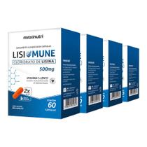 Kit 04 Lisimune Lisina/Vitamina C/Zinco 60 Cápsulas Loja Maxinutri
