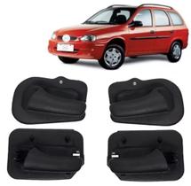 Kit 04 Maçanetas internas Corsa 95 a 2002 Corsa Classic Todos Cor Preta