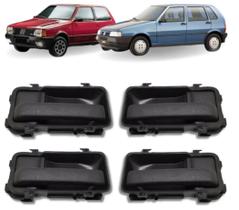 KIT 04 Maçanetas internas Uno Elba 1994 a 2013 Cor Preta Diant /Traseira KIT 04 Maçanetas internas Uno Elba 1994 a 2013 Cor Preta Diant /Traseira