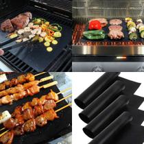 Kit 04 Manta Teflon Grill Tapete Antiaderente Para Assar Na Churrasqueira Forno Barbecue Mat Churrasco