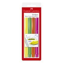 Kit 04 Marca-textos FABER-CASTELL Grifpen Mix