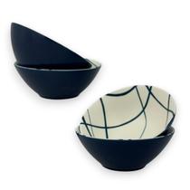 Kit 04 Mini Bowl Cerâmica Azul Marinho Relevo Finger Foods Kit 04 Mini Bowl Cerâmica Azul Marinho Relevo Finger Foods