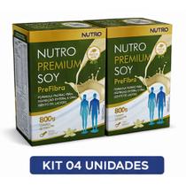 Kit 04 Nutricional Nutro Premium Soy Pré Fibra Pó 800g Baunilha Fibras