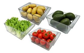Kit 04 Organizadores 4l Geladeira Armário Verduras Frutas Kit 04 Organizadores 4l Geladeira Armário Verduras Frutas