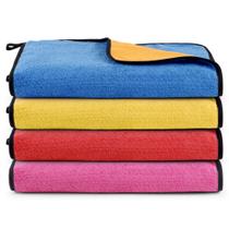 Kit 04 Panos Flanela E Microfibra Dupla Face Toalha Para Limpeza Em Geral Casa Carro Moto